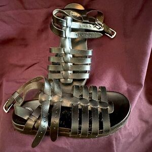 Black Kids Sandals Size 1